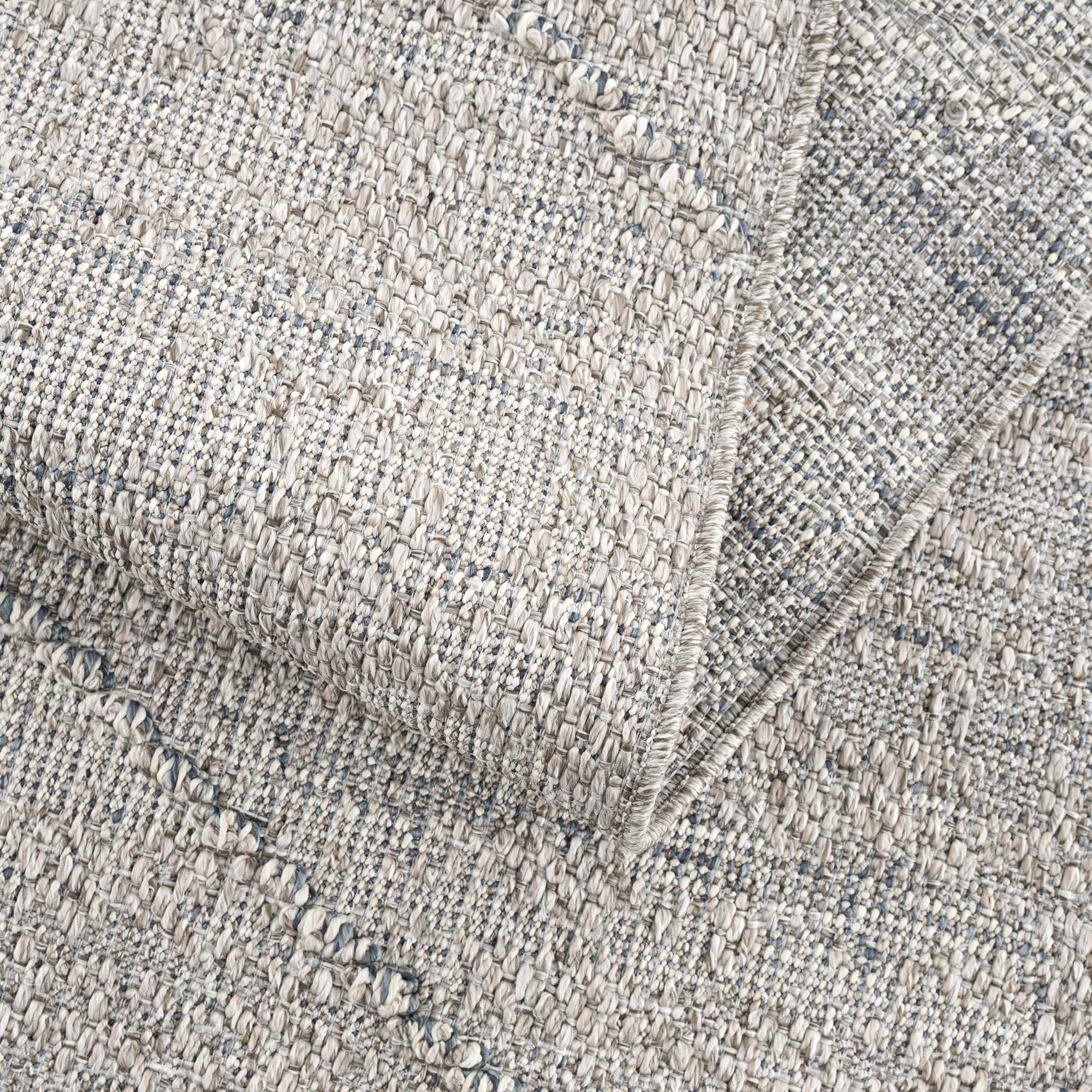 Baqer Taupe & Gray Textured Performance Outdoor Rug - Clearance by Boutique Rugs