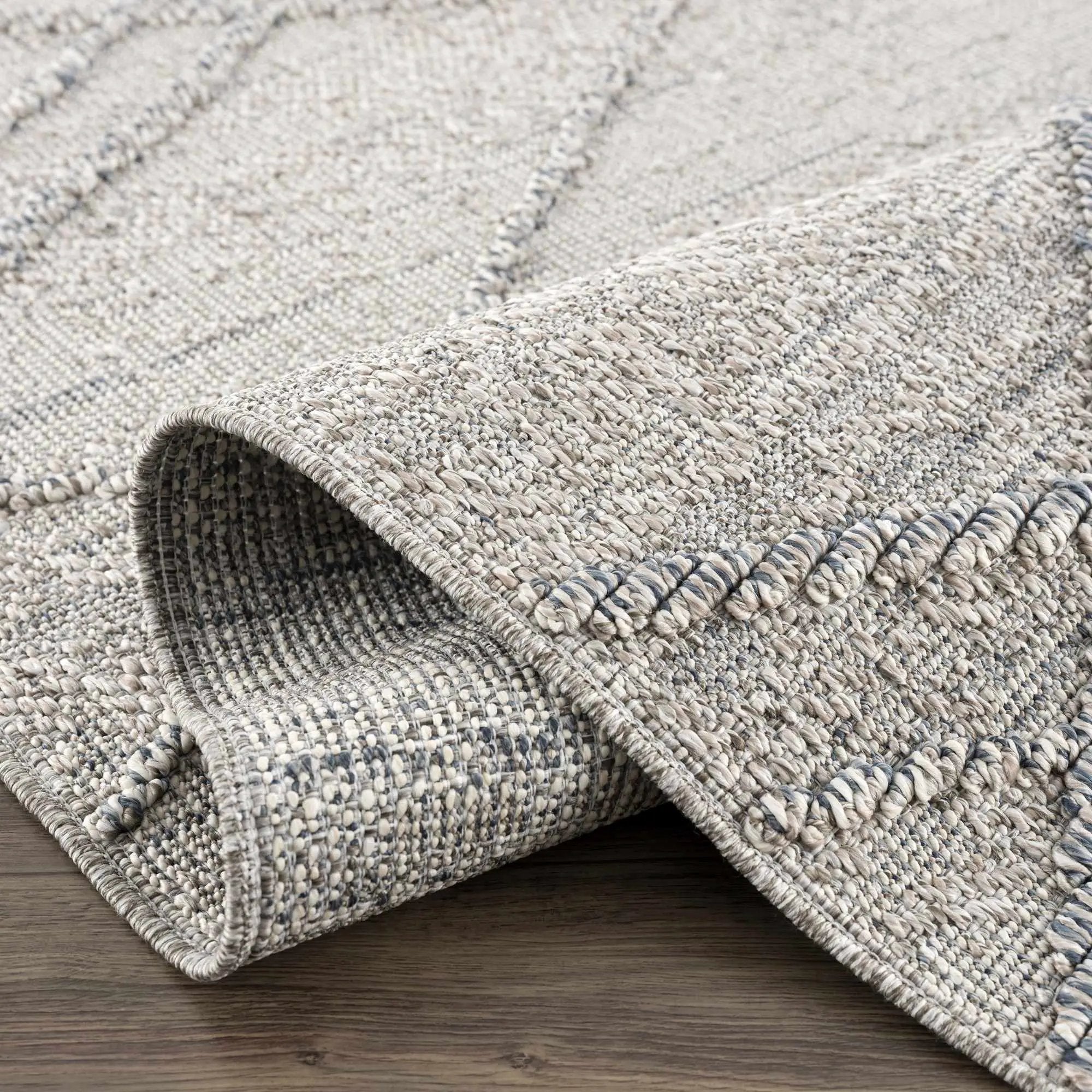 Baqer Taupe & Gray Textured Performance Outdoor Rug - Clearance by Boutique Rugs