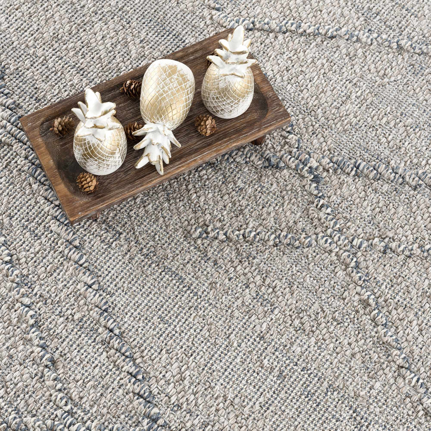 Baqer Taupe & Gray Textured Performance Outdoor Rug - Clearance by Boutique Rugs