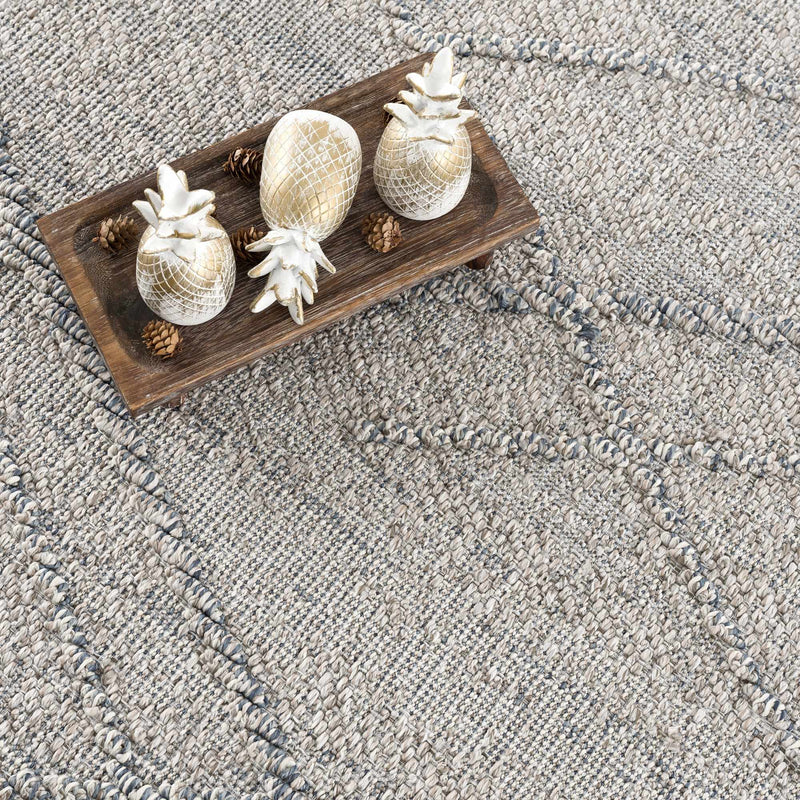 Baqer Taupe & Gray Textured Performance Outdoor Rug - Clearance by Boutique Rugs