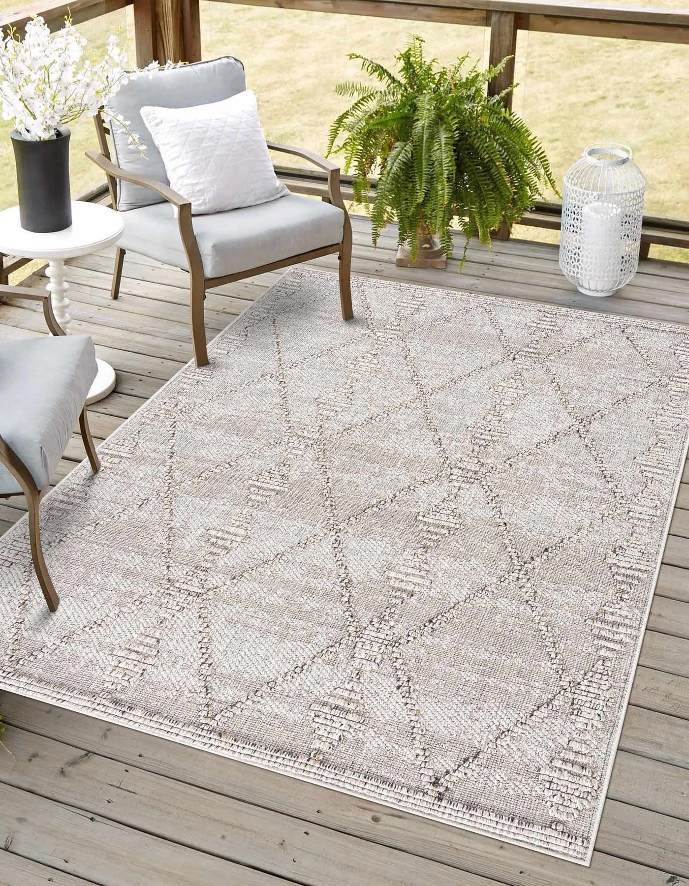 Nyla Bone Indoor & Outdoor Rug - 2x3 - Clearance by Boutique Rugs