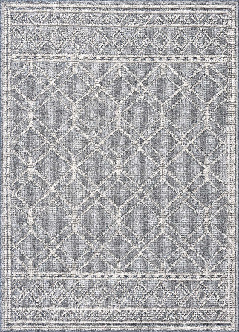 Diah Gray Blue & Bone Outdoor Area Rug - Clearance by Boutique Rugs
