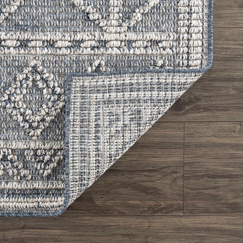 Diah Gray Blue & Bone Outdoor Area Rug - Clearance by Boutique Rugs