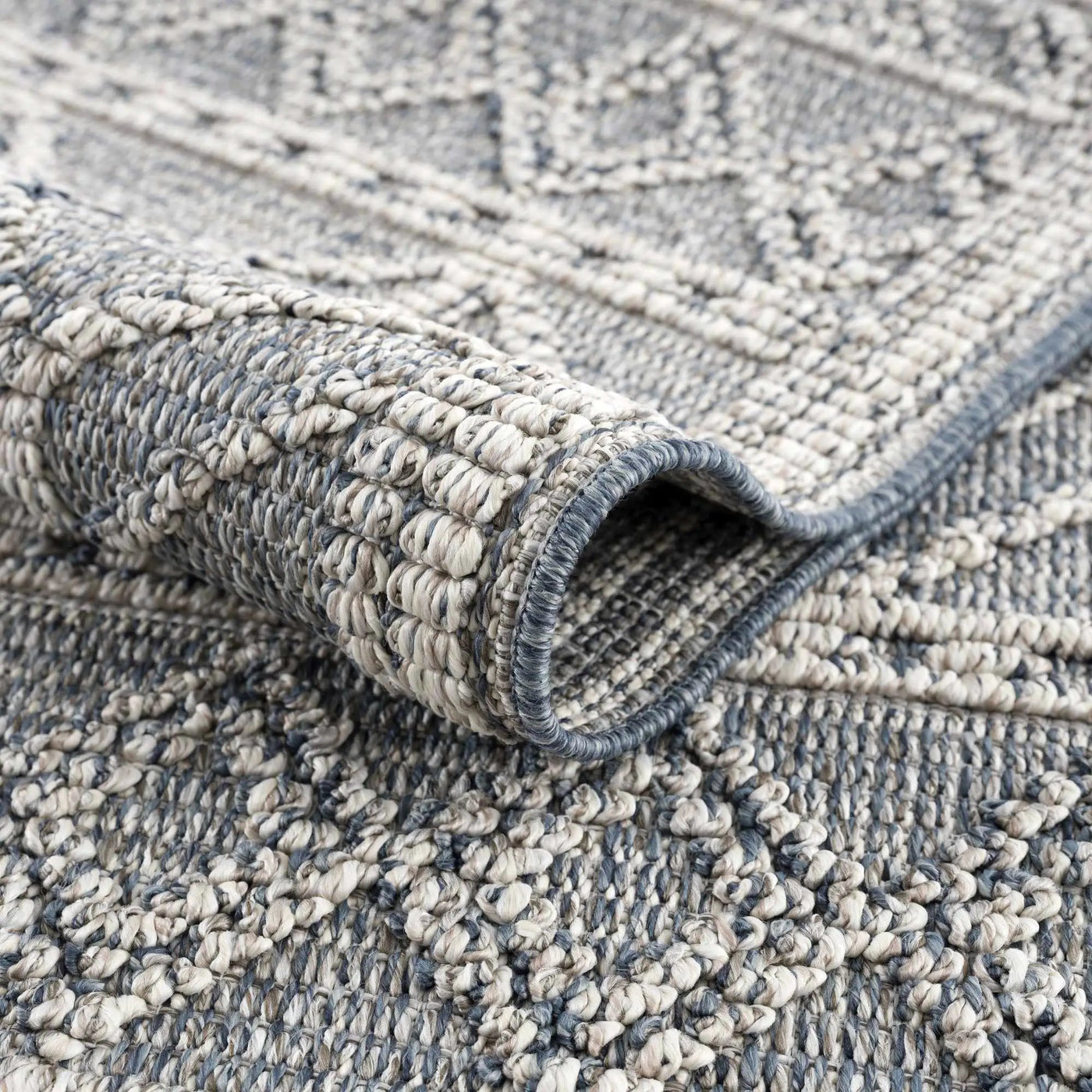 Diah Gray Blue & Bone Outdoor Area Rug - Clearance by Boutique Rugs