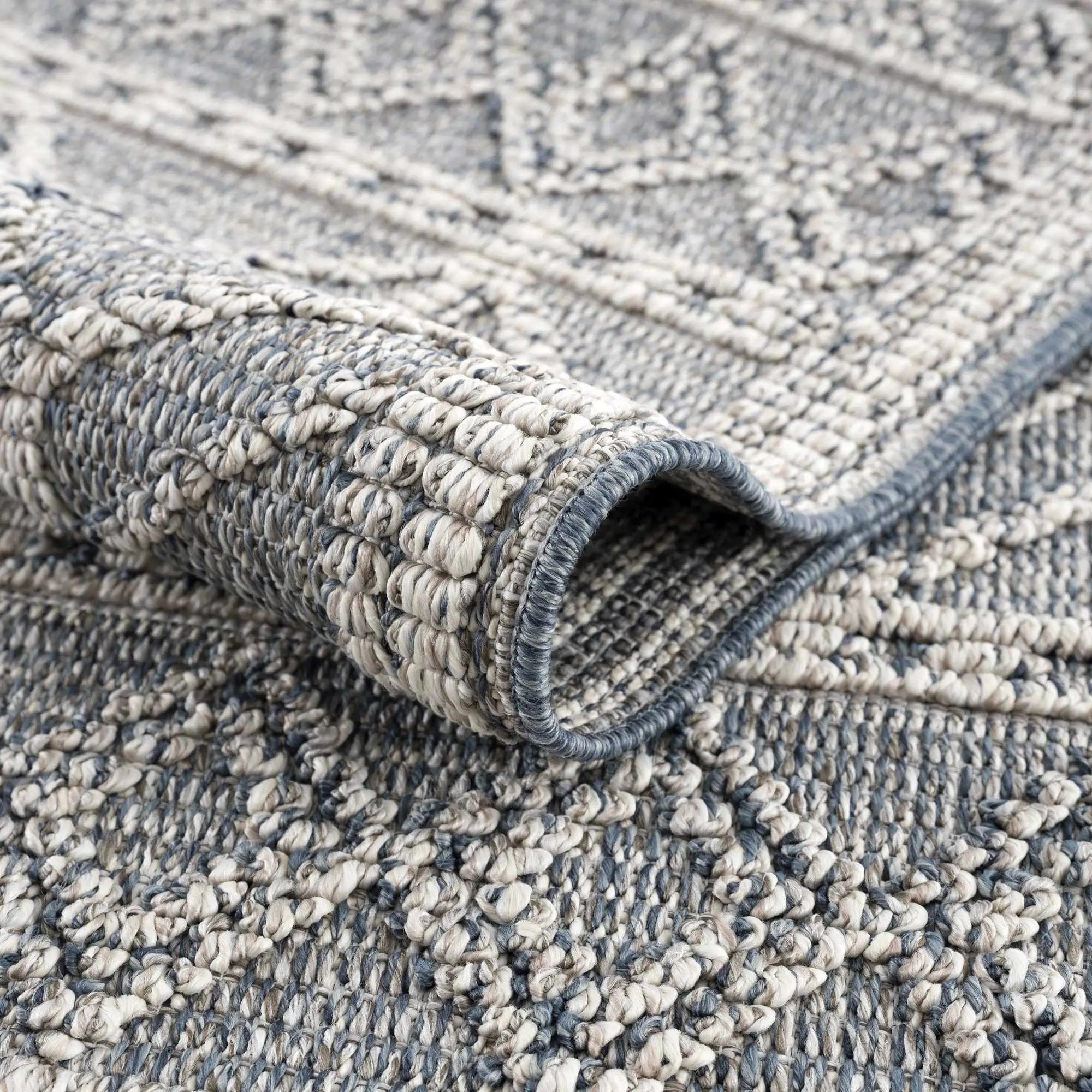Diah Gray Blue & Bone Outdoor Area Rug - Clearance by Boutique Rugs