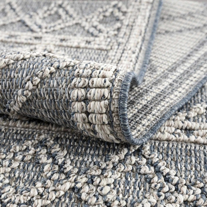Diah Gray Blue & Bone Outdoor Area Rug - Clearance by Boutique Rugs