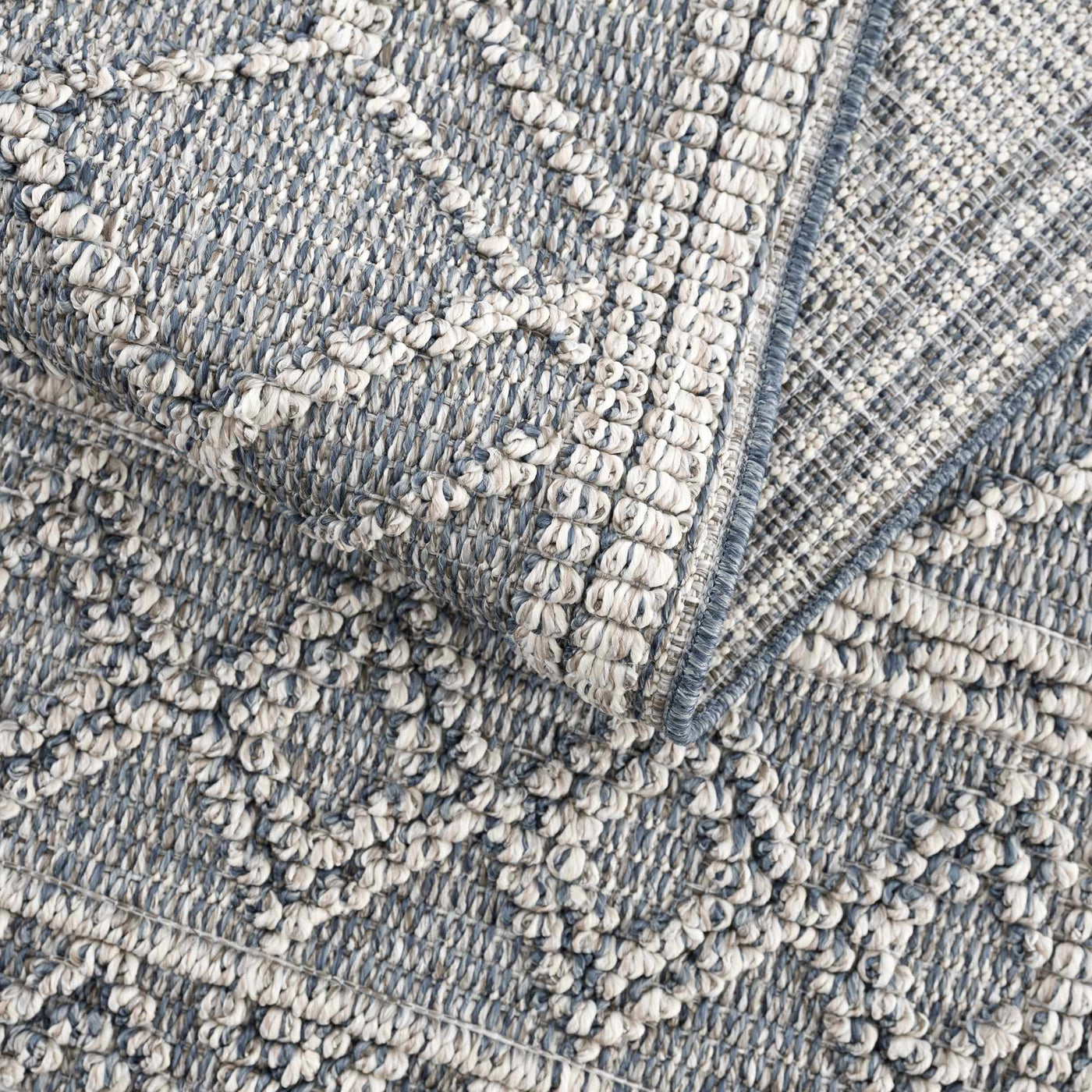 Diah Gray Blue & Bone Outdoor Area Rug - Clearance by Boutique Rugs