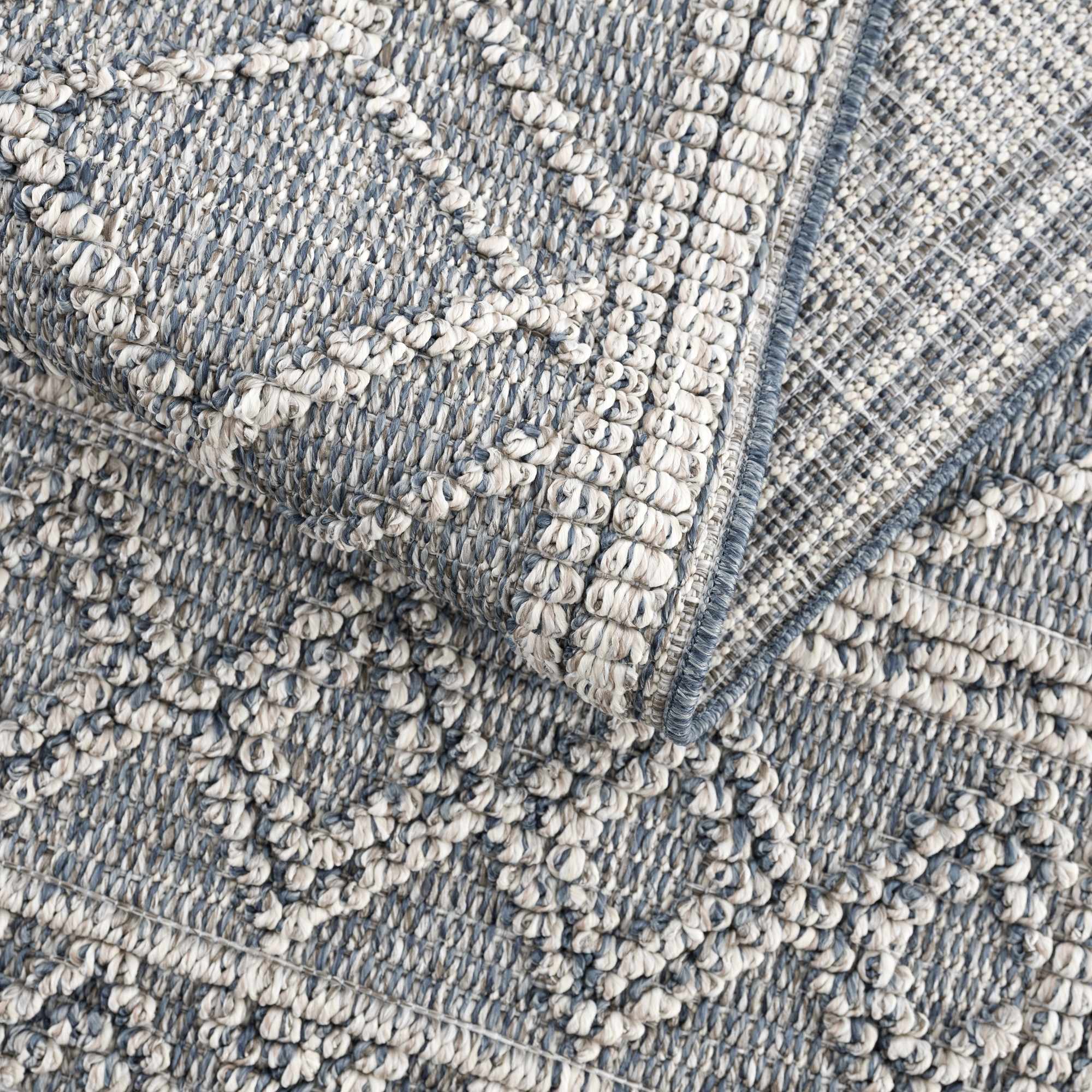 Diah Gray Blue & Bone Outdoor Area Rug - Clearance by Boutique Rugs