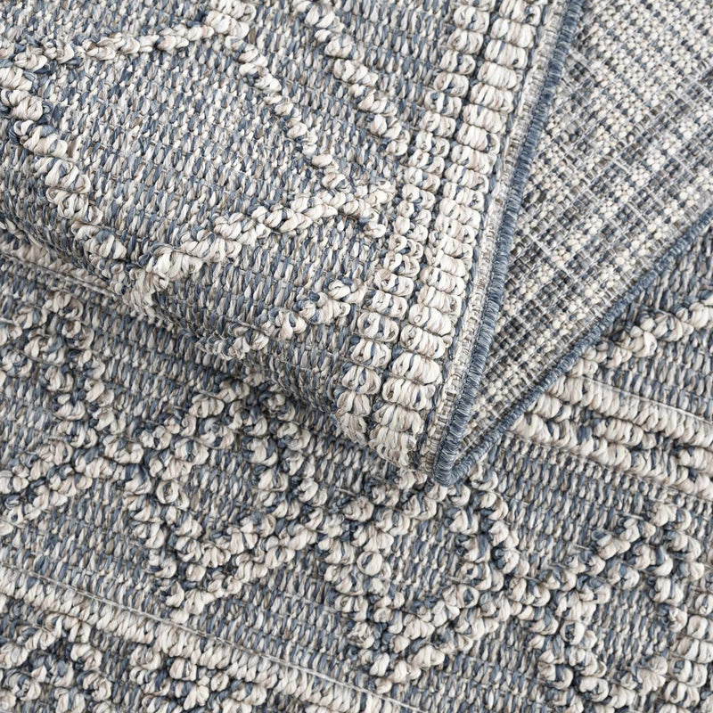 Diah Gray Blue & Bone Outdoor Area Rug - Clearance by Boutique Rugs
