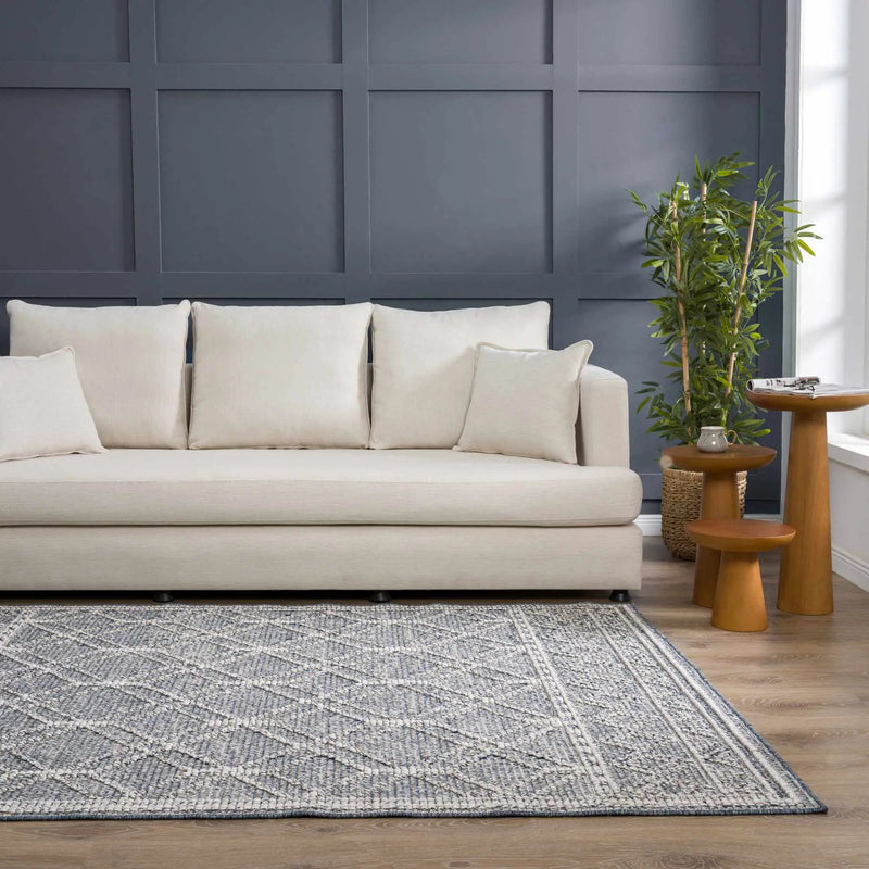 Diah Gray Blue & Bone Outdoor Area Rug - Clearance by Boutique Rugs