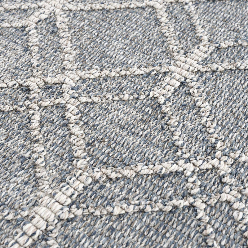 Diah Gray Blue & Bone Outdoor Area Rug - Clearance by Boutique Rugs