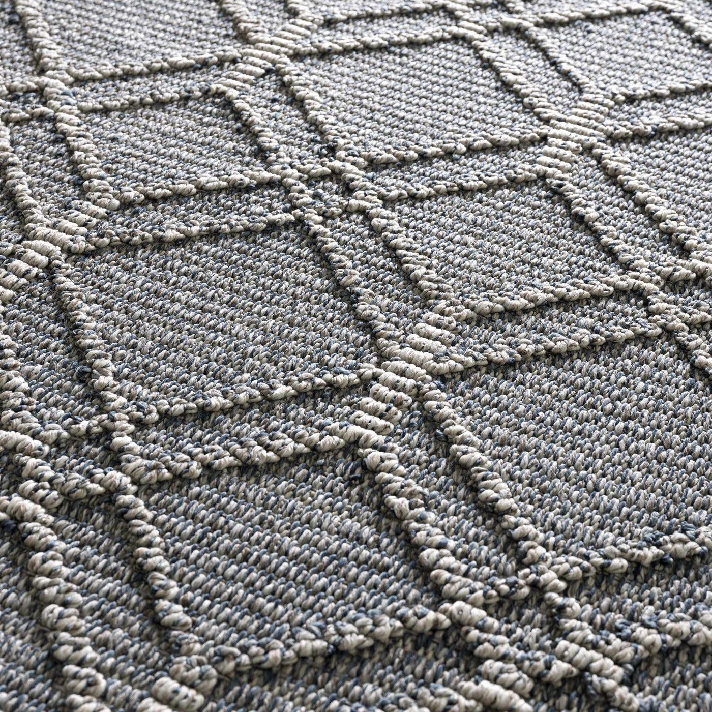 Diah Gray Blue & Bone Outdoor Area Rug - Clearance by Boutique Rugs