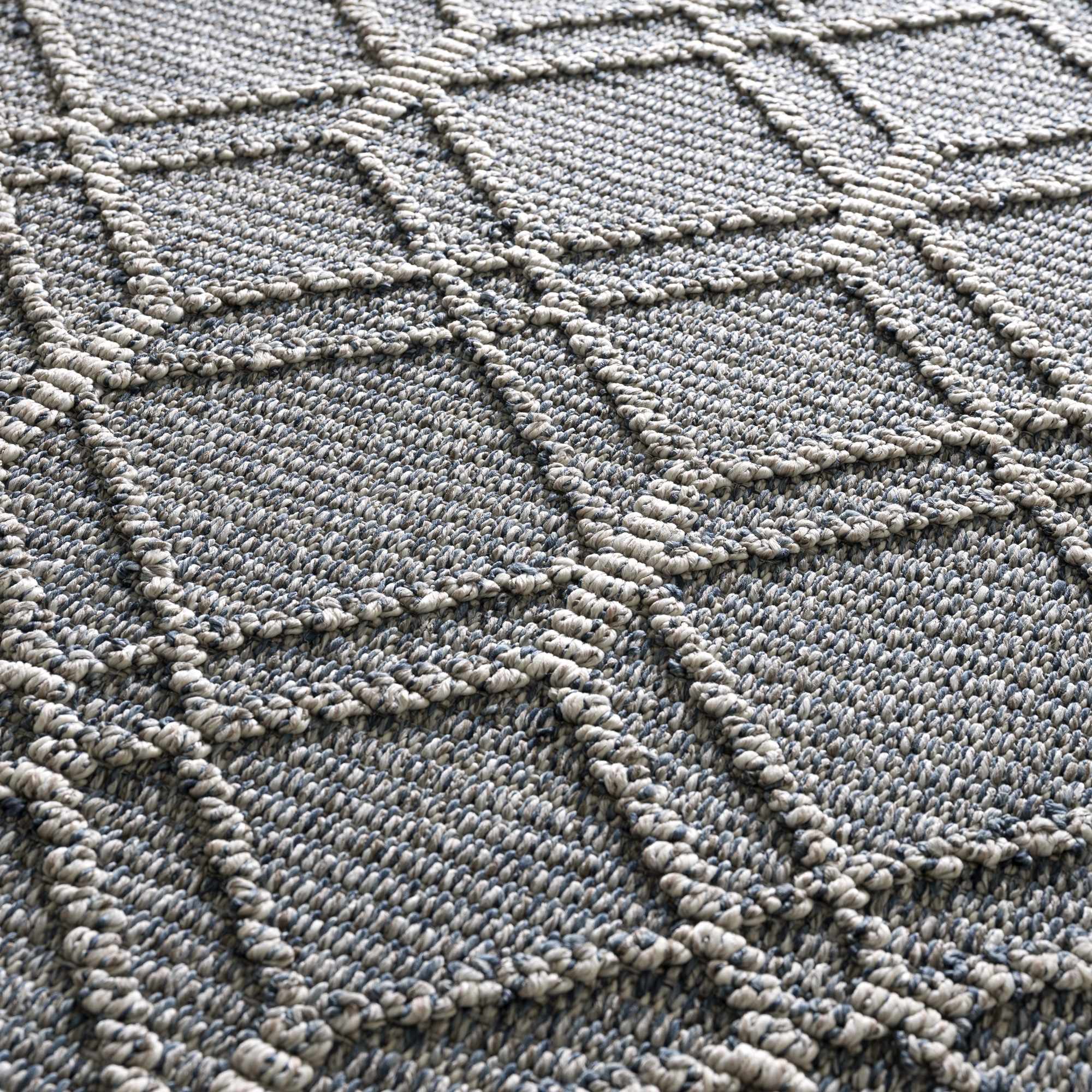 Diah Gray Blue & Bone Outdoor Area Rug - Clearance by Boutique Rugs