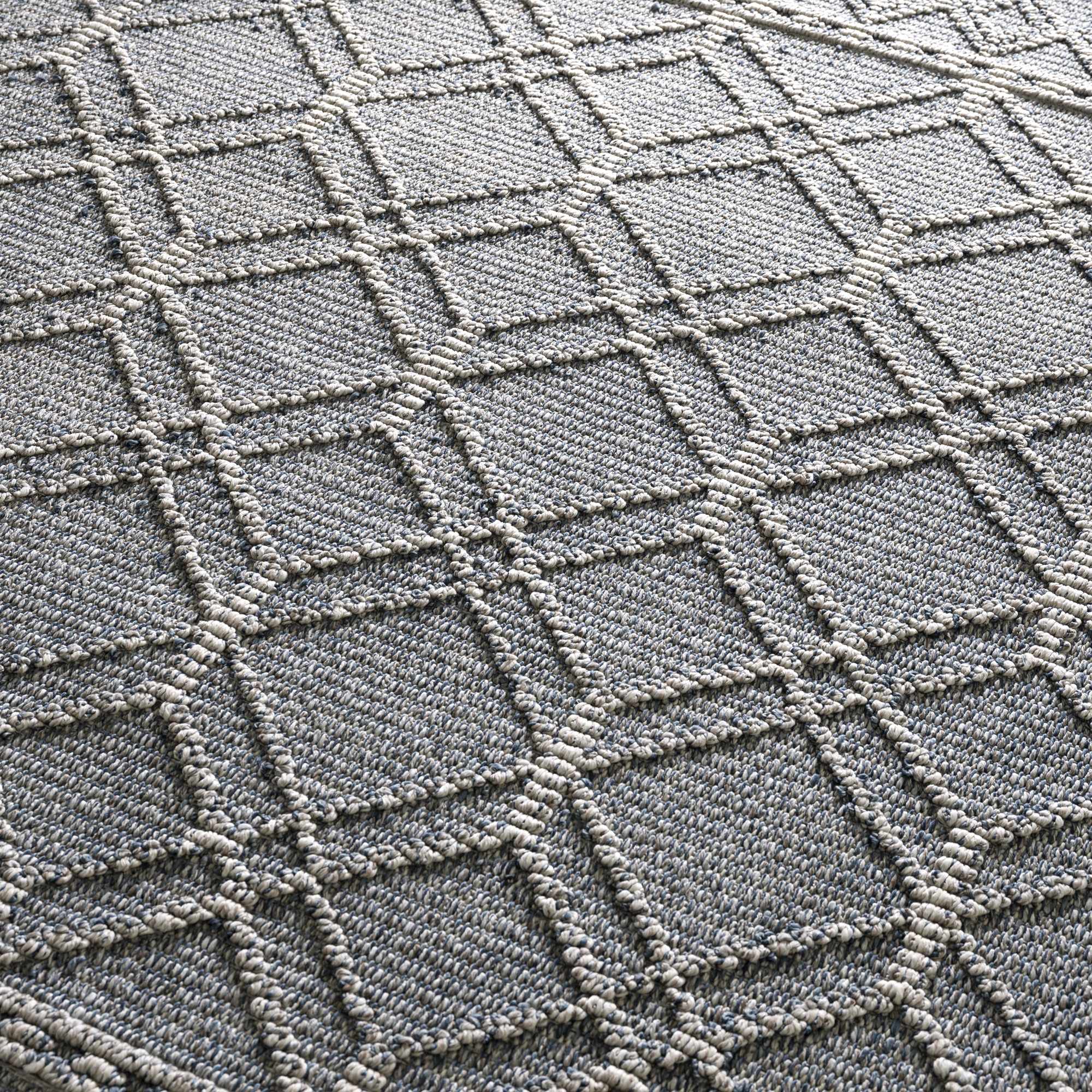 Diah Gray Blue & Bone Outdoor Area Rug - Clearance by Boutique Rugs
