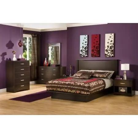 Modern 6-Drawer Bedroom Dresser in Chocolate Wood Finish by HomePacific
