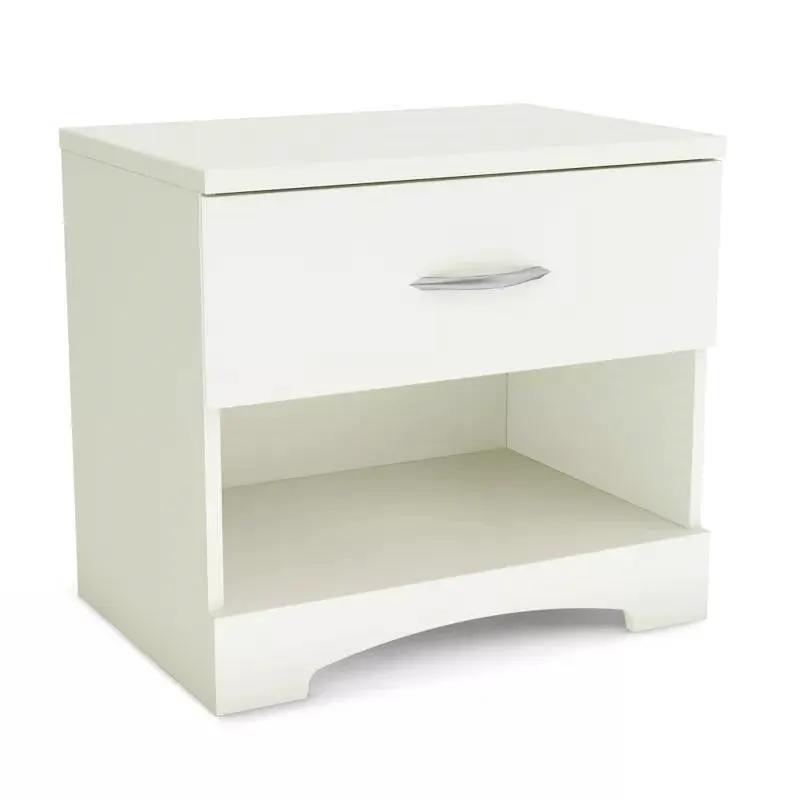 Modern 1 Drawer Nightstand End Side Table Storage in White by HomePacific