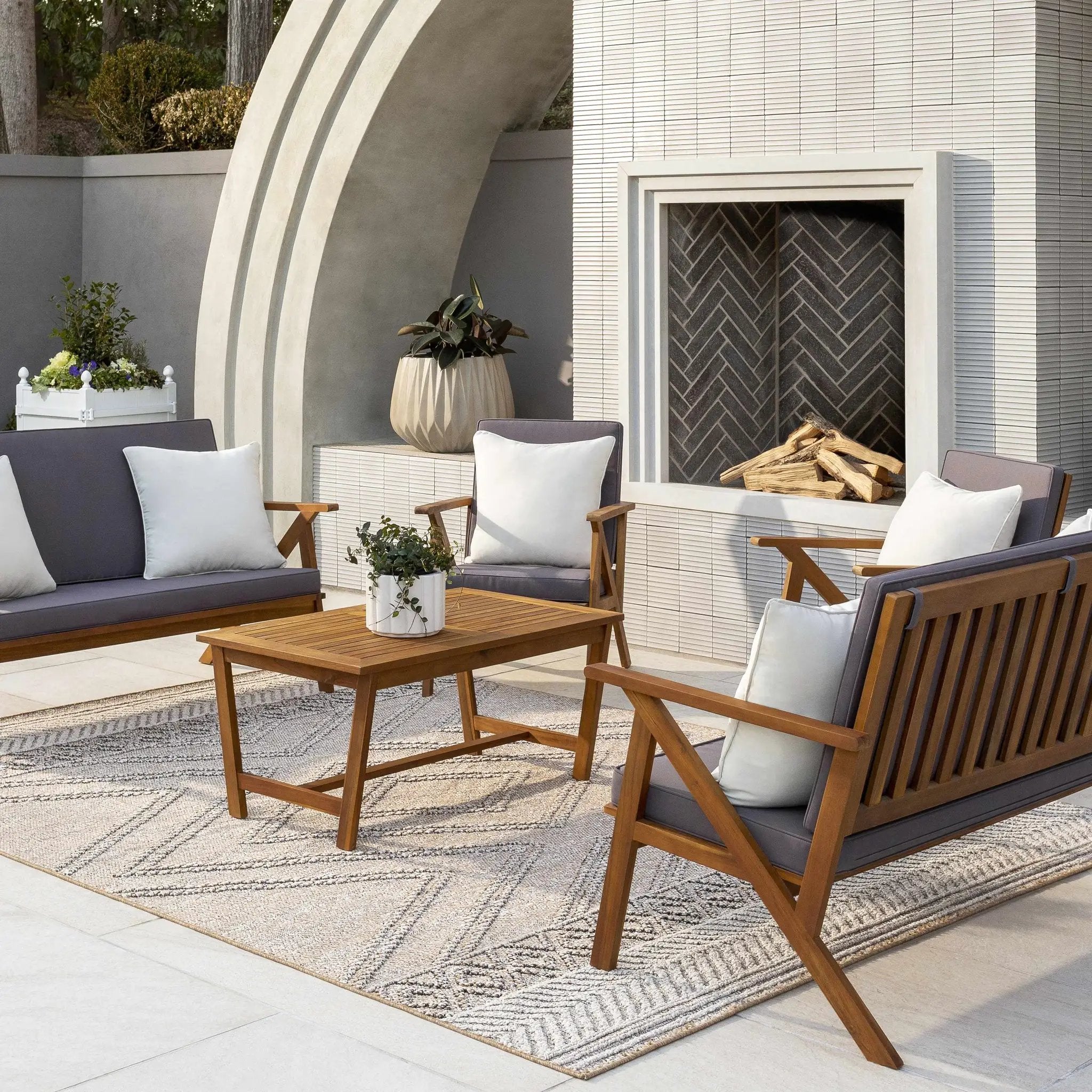 Beige Areli Outdoor Area Rug by Boutique Rugs