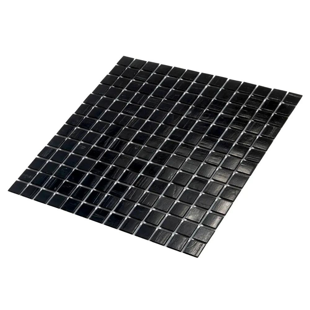 Black 12x12 Glossy Glass Uniform Square Mosaic Tile (20 pack, 20 sq ft/case) by Apollo Tile