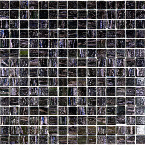 Oil Black 12x12 Glossy Uniform Square Glass Mosaic Tile (20 pack, 20 sq ft/case)