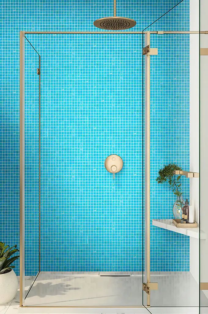 Blue-Green 12x12 Glossy Uniform Square Glass Mosaic Tile (20 pack, 20 sq ft/case) by Apollo Tile