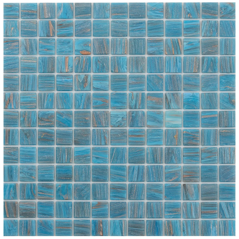 Bright Cerulean Blue 12x12 Glossy Uniform Square Glass Mosaic Tile (20 pack, 20 sq ft/case) by Apollo Tile