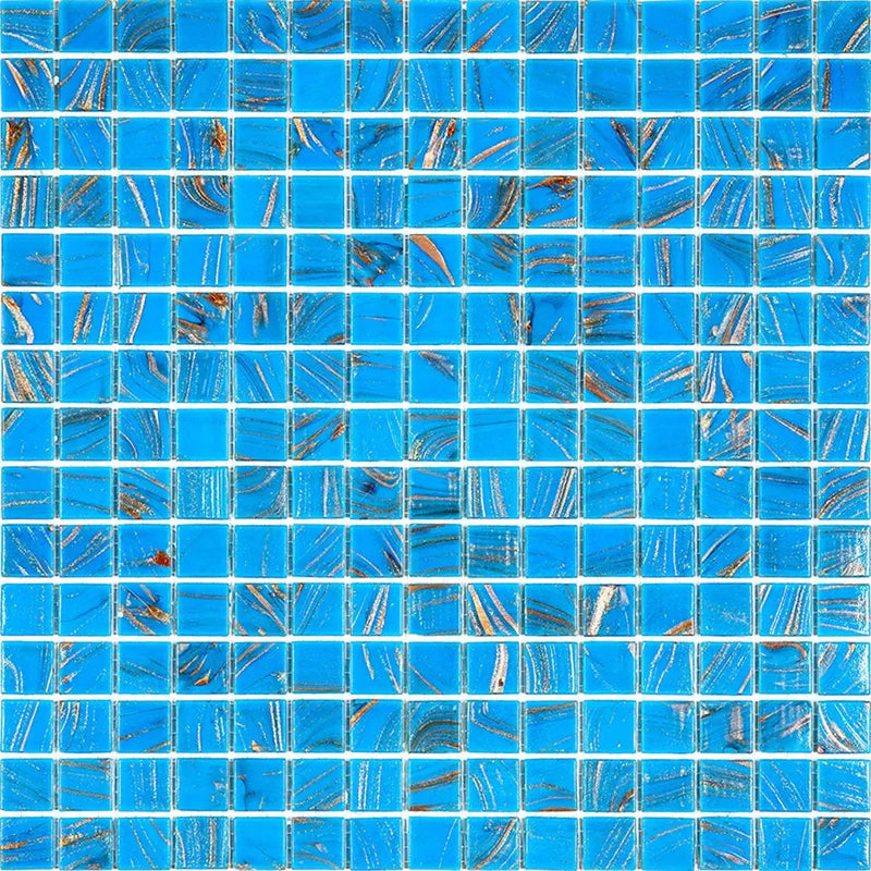 Rich Electric Blue 12x12 Glossy Uniform Square Glass Mosaic Tile (20 pack, 20 sq ft/case) by Apollo Tile