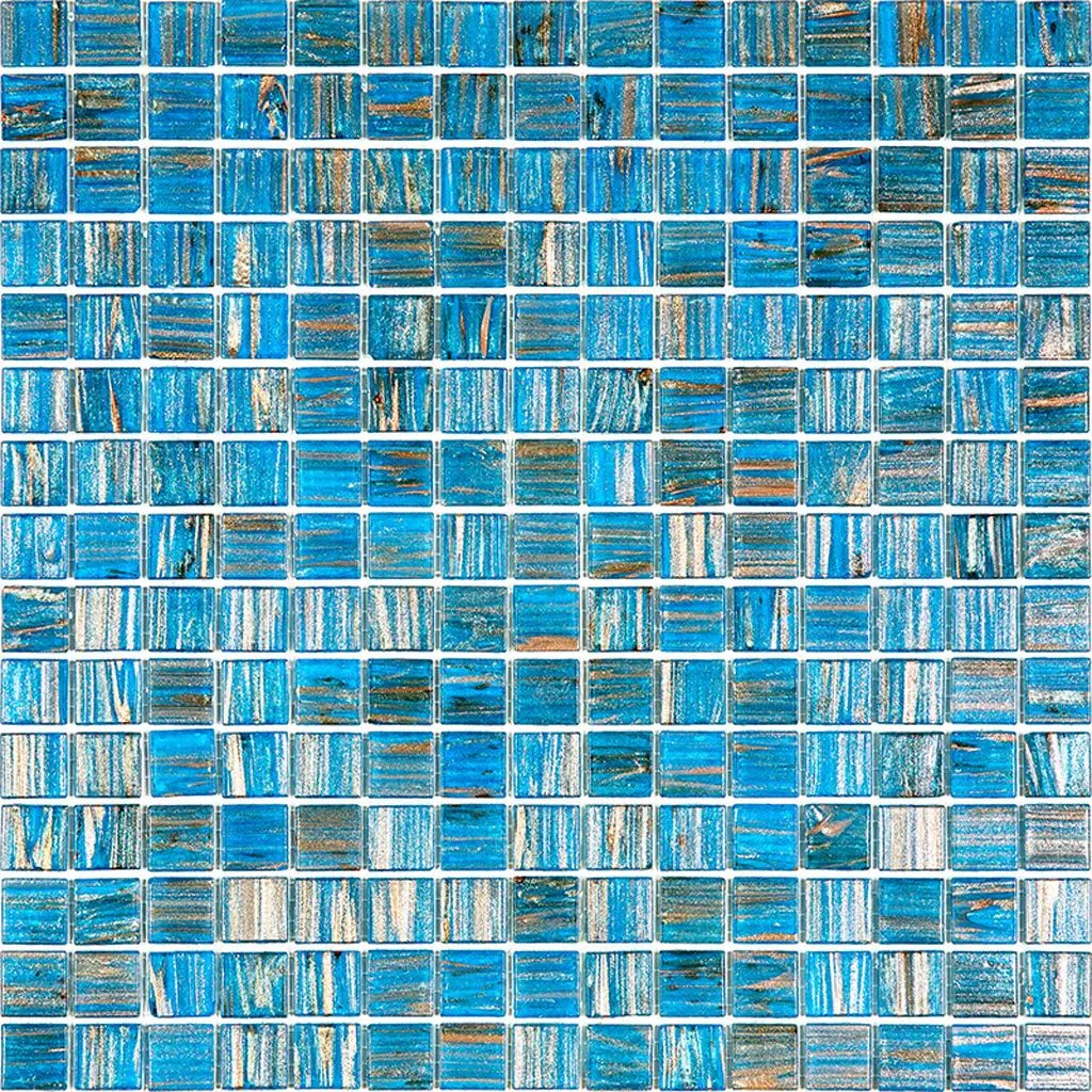 Blue Gold 12x12 Glossy Uniform Square Glass Mosaic Tile (20 pack, 20 sq ft/case) by Apollo Tile