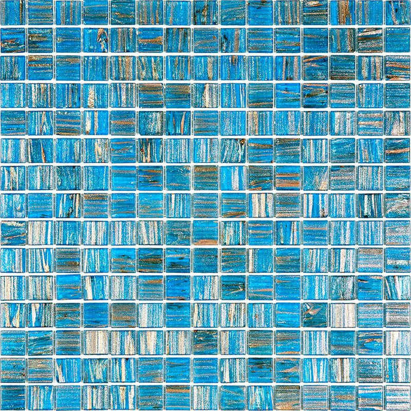 Blue Gold 12x12 Glossy Uniform Square Glass Mosaic Tile (20 pack, 20 sq ft/case) by Apollo Tile