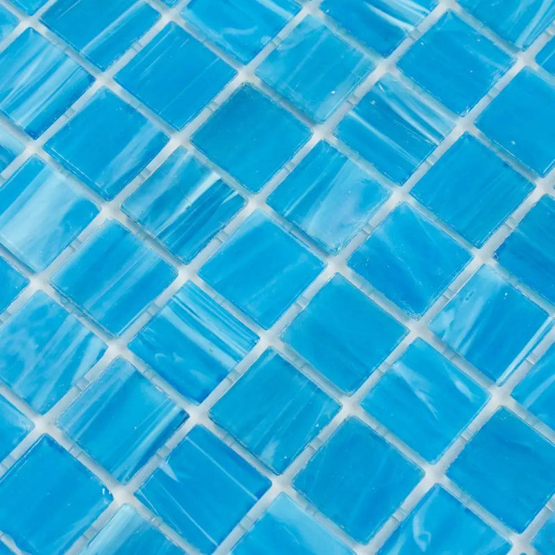 Dodger Blue 12x12 Glossy Uniform Square Glass Mosaic Tile (20 pack, 20 sq ft/case) by Apollo Tile