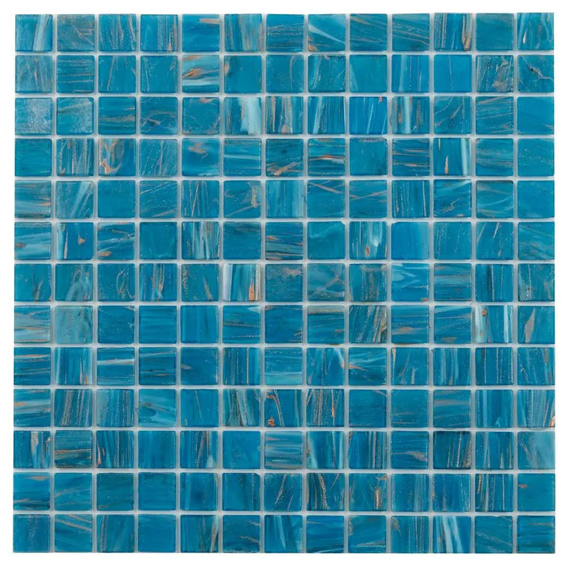 Blue 12x12 Uniform Square Glossy Glass Mosaic Tile (20 pack, 20 sq ft/case) by Apollo Tile