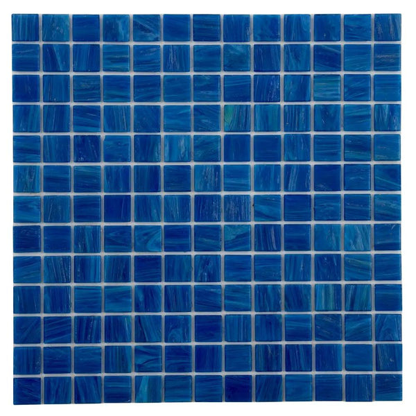 Trypan Blue 12x12 Glossy Uniform Square Glass Mosaic Tile (20 pack, 20 sq ft/case)