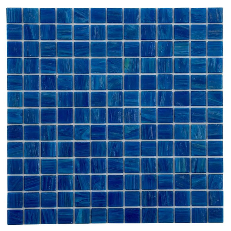 Trypan Blue 12x12 Glossy Uniform Square Glass Mosaic Tile (20 pack, 20 sq ft/case) by Apollo Tile