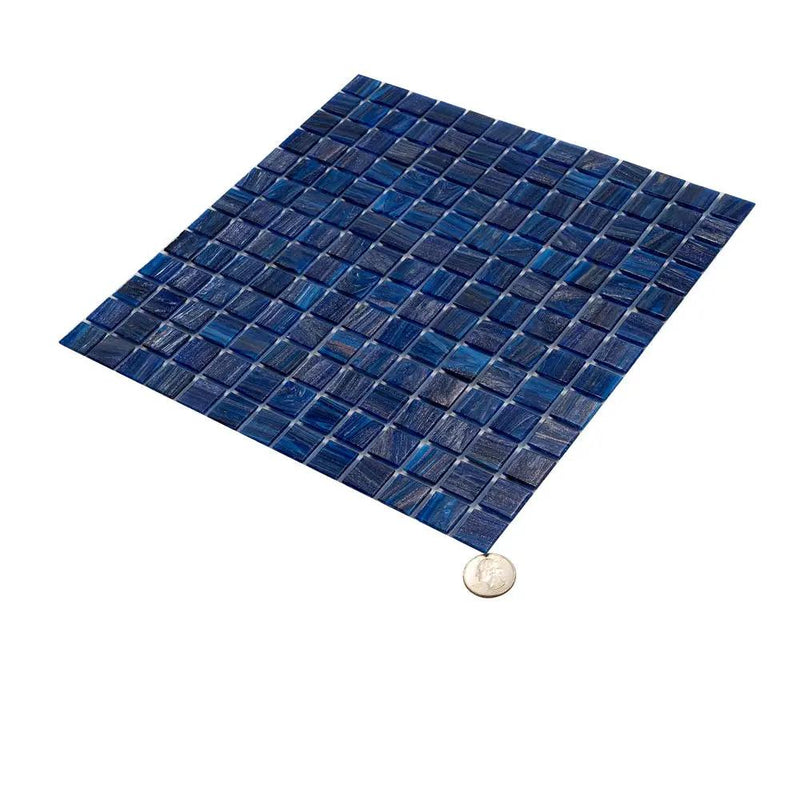 Egyptian Blue 12x12 Glossy Uniform Square Glass Mosaic Tile (20 pack, 20 sq ft/case) by Apollo Tile
