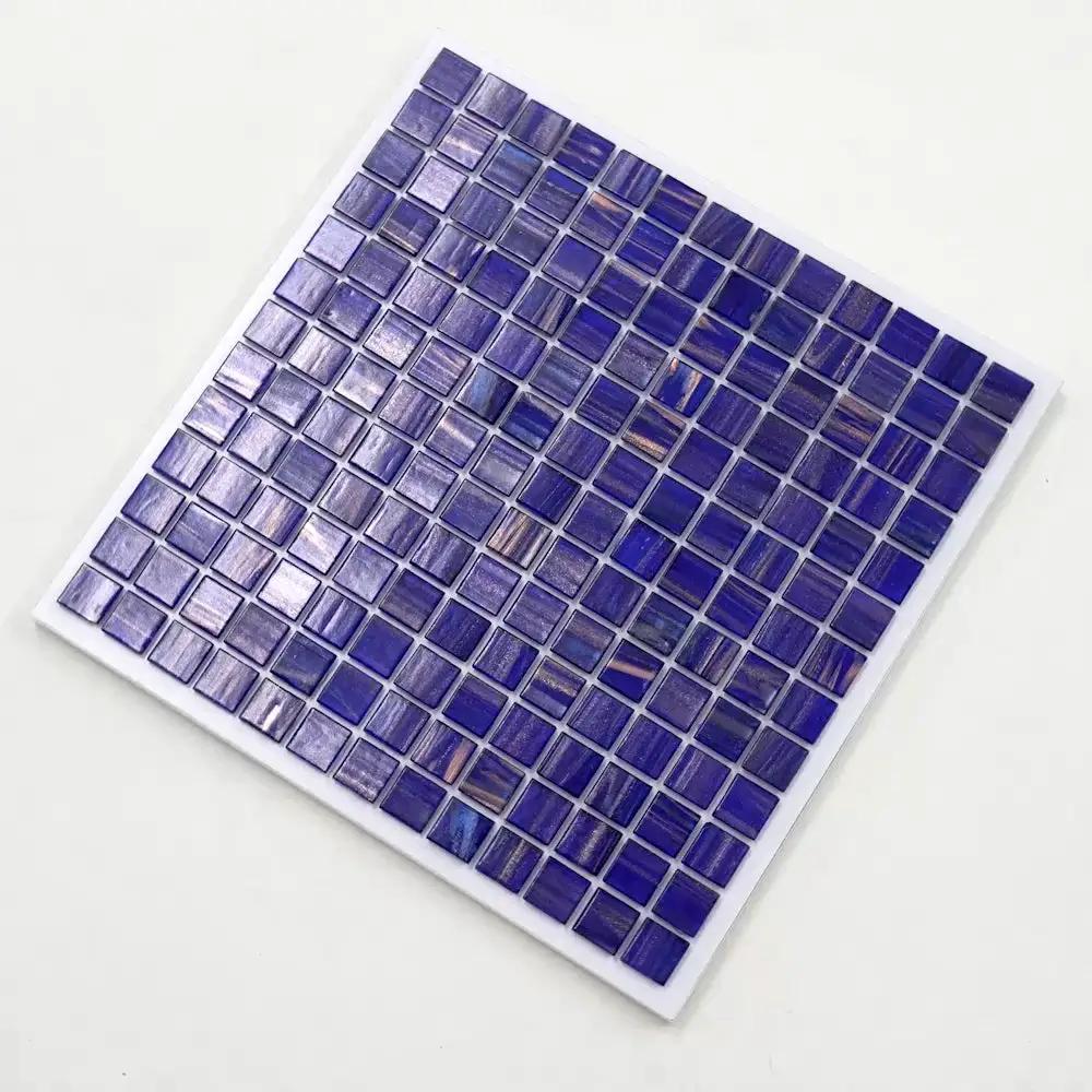 Royal Blue Gold 12x12 Glossy Uniform Square Glass Mosaic Tile (20 pack, 20 sq ft/case) by Apollo Tile