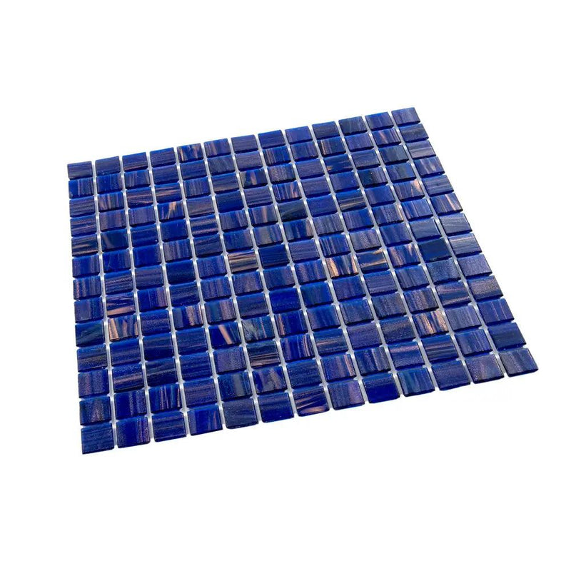 Royal Blue Gold 12x12 Glossy Uniform Square Glass Mosaic Tile (20 pack, 20 sq ft/case) by Apollo Tile