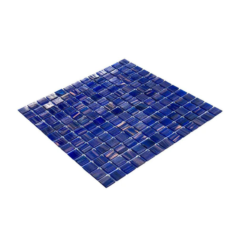 Royal Blue Gold 12x12 Glossy Uniform Square Glass Mosaic Tile (20 pack, 20 sq ft/case) by Apollo Tile