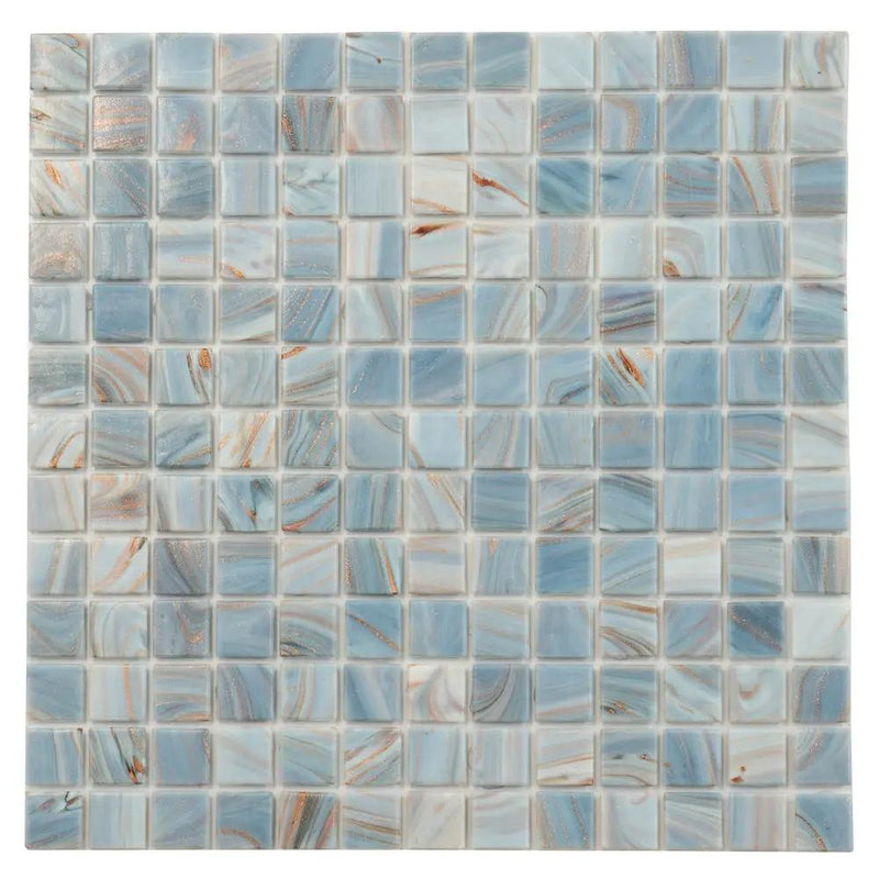 Manatee Blue 12x12 Glossy Uniform Square Glass Mosaic Tile (20 pack, 20 sq ft/case) by Apollo Tile