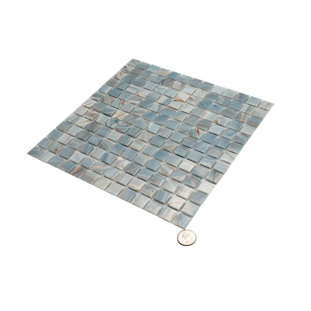 Manatee Blue 12x12 Glossy Uniform Square Glass Mosaic Tile (20 pack, 20 sq ft/case) by Apollo Tile