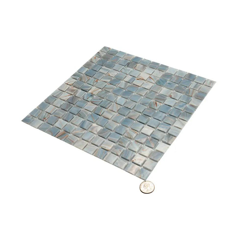 Manatee Blue 12x12 Glossy Uniform Square Glass Mosaic Tile (20 pack, 20 sq ft/case) by Apollo Tile