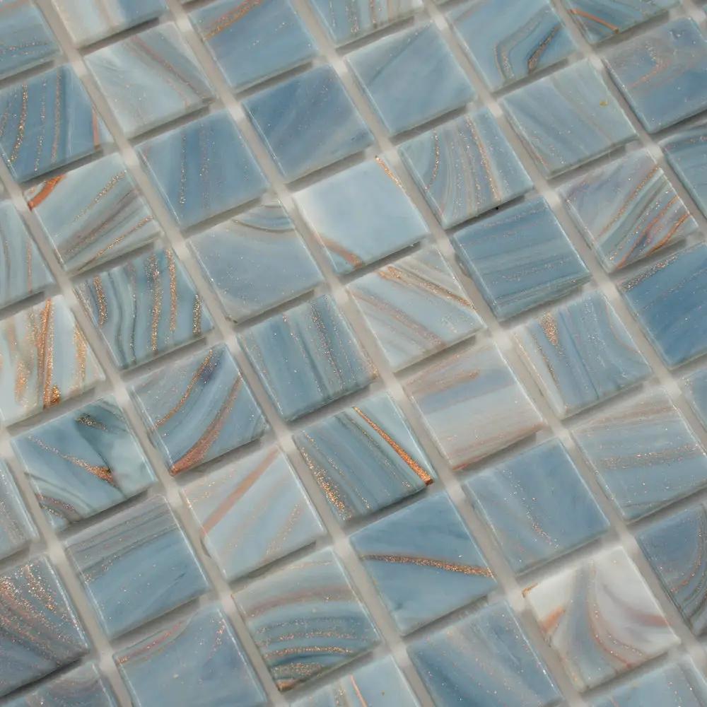 Manatee Blue 12x12 Glossy Uniform Square Glass Mosaic Tile (20 pack, 20 sq ft/case) by Apollo Tile