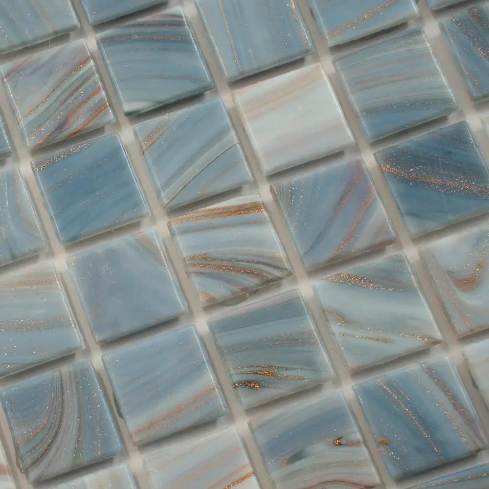 Manatee Blue 12x12 Glossy Uniform Square Glass Mosaic Tile (20 pack, 20 sq ft/case) by Apollo Tile