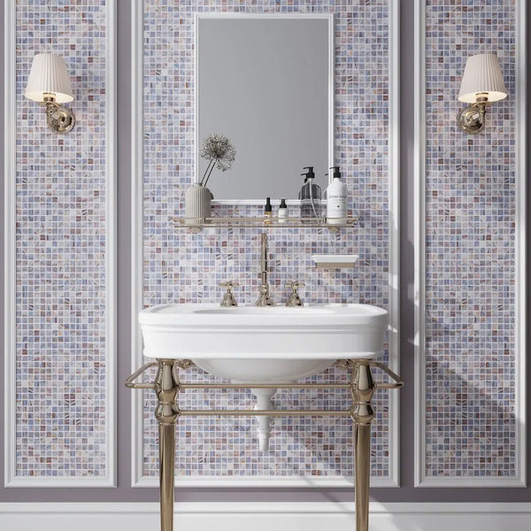 Manatee Blue 12x12 Glossy Uniform Square Glass Mosaic Tile (20 pack, 20 sq ft/case), photo 2 of 10