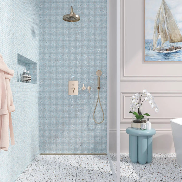 Pastel Blue 12x12 Glossy Uniform Square Glass Mosaic Tile (20 pack, 20 sq ft/case)