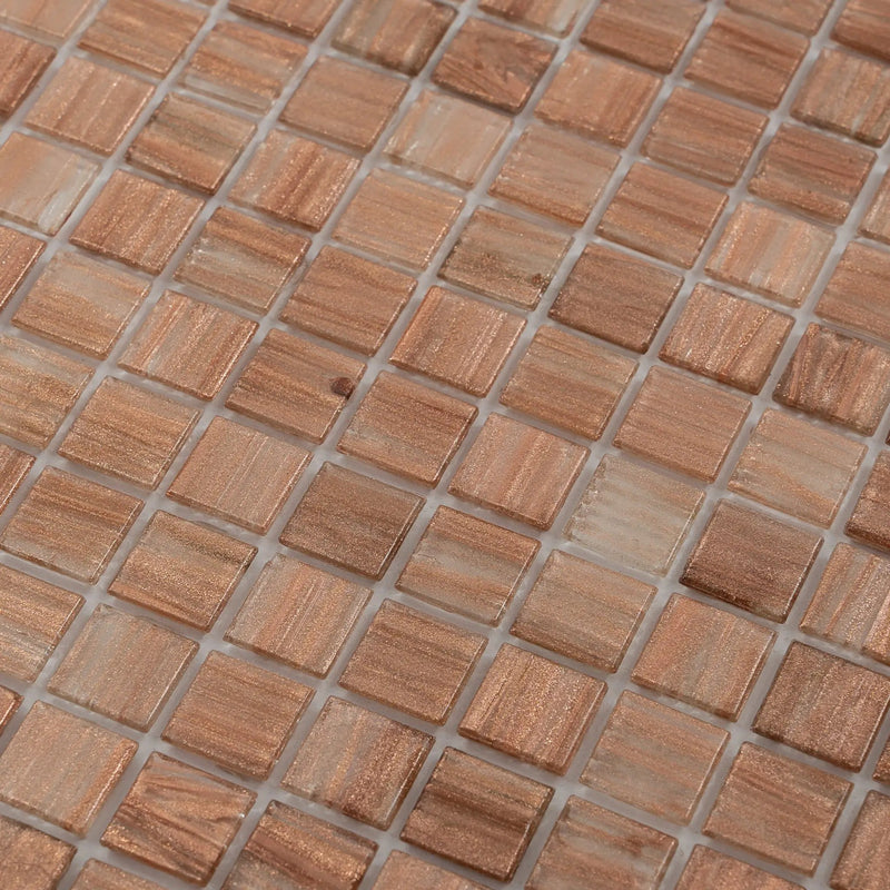 Copper Brown 12x12 Glossy Uniform Square Glass Mosaic Tile (20 pack, 20 sq ft/case) by Apollo Tile
