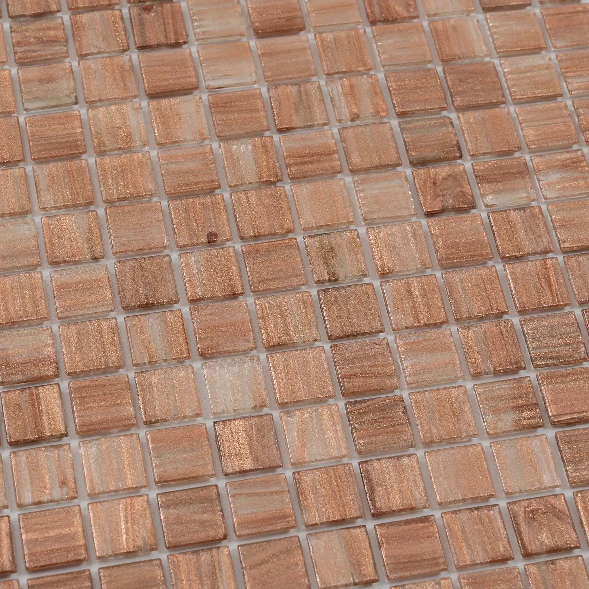 Copper Brown 12x12 Glossy Uniform Square Glass Mosaic Tile (20 pack, 20 sq ft/case) by Apollo Tile