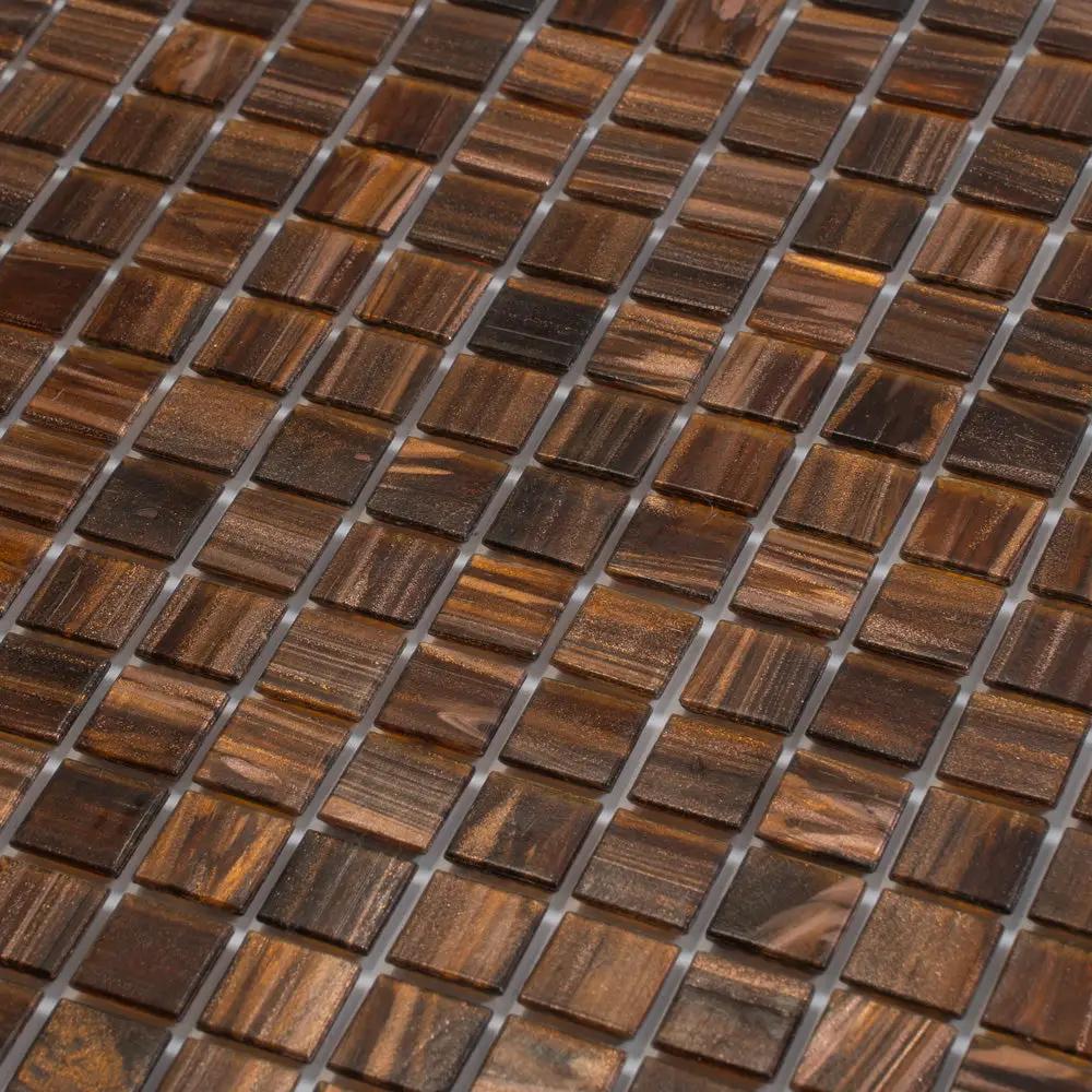 Bronze 12x12 Glossy Uniform Square Glass Mosaic Tile (20 pack, 20 sq ft/case) by Apollo Tile