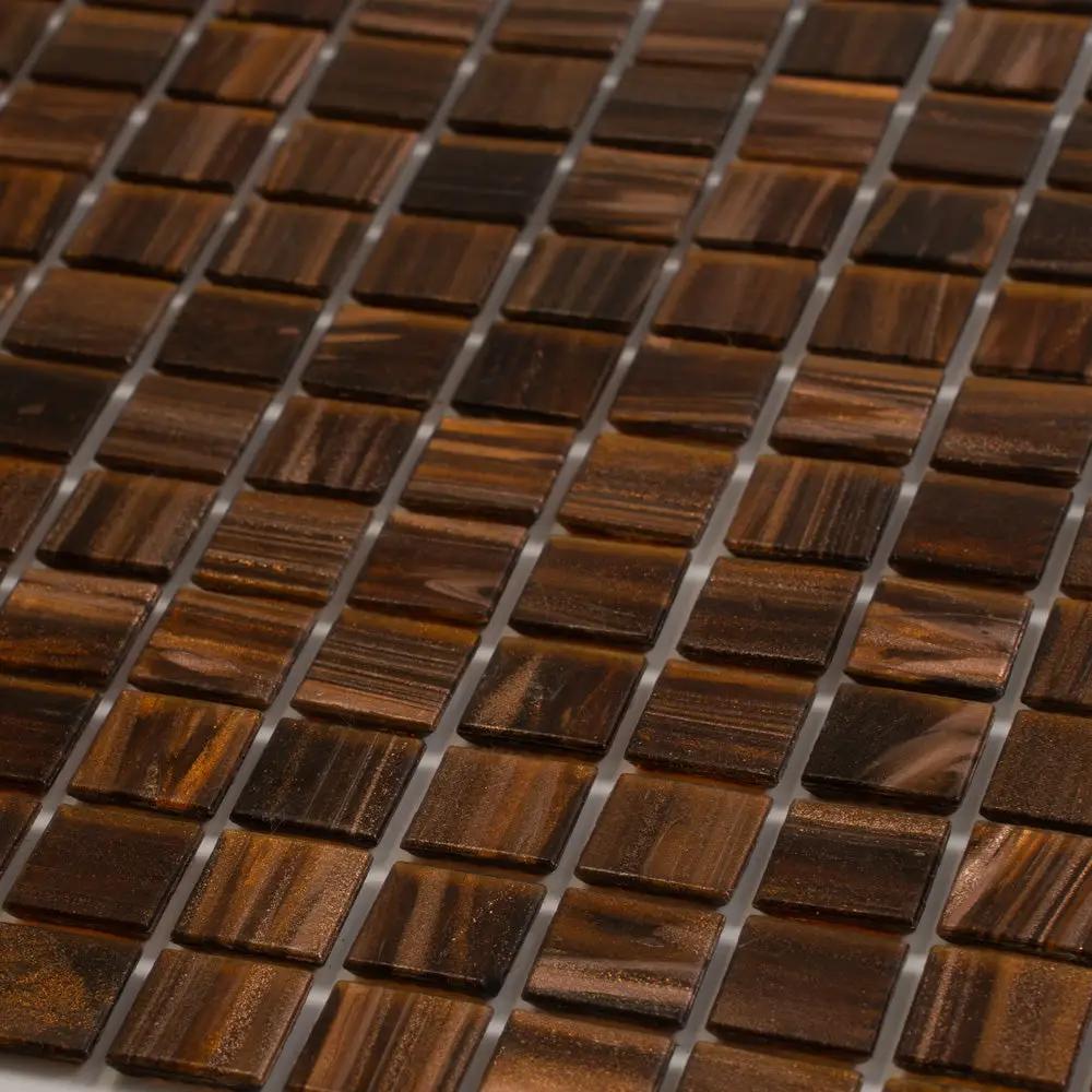 Bronze 12x12 Glossy Uniform Square Glass Mosaic Tile (20 pack, 20 sq ft/case) by Apollo Tile