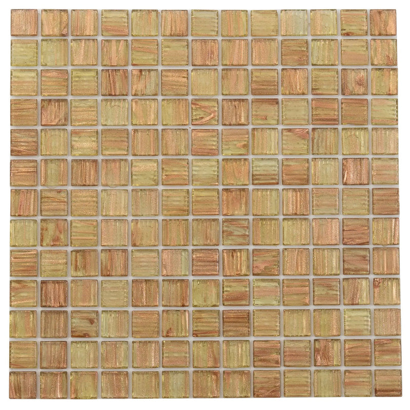 Tortilla Brown 12x12 Glossy Uniform Square Glass Mosaic Tile (20 pack, 20 sq ft/case) by Apollo Tile