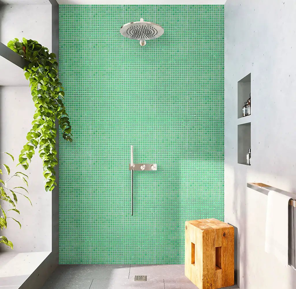 UFO Green 12x12 Glossy Uniform Square Glass Mosaic Tile (20 pack, 20 sq ft/case) by Apollo Tile