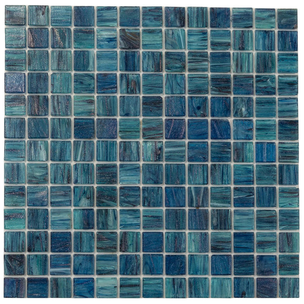 Sea Blue 12x12 Uniform Square Glossy Glass Mosaic Tile (20 pack, 20 sq ft/case)